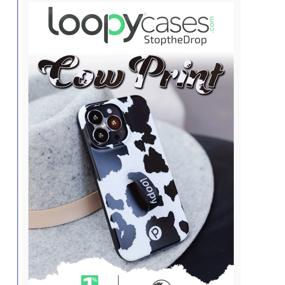 Loopy cow print righty case